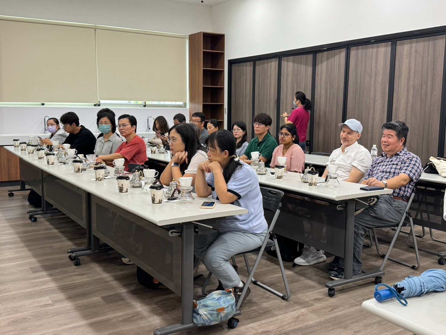 Faculty members are fully immersed in the hands-on workshop.