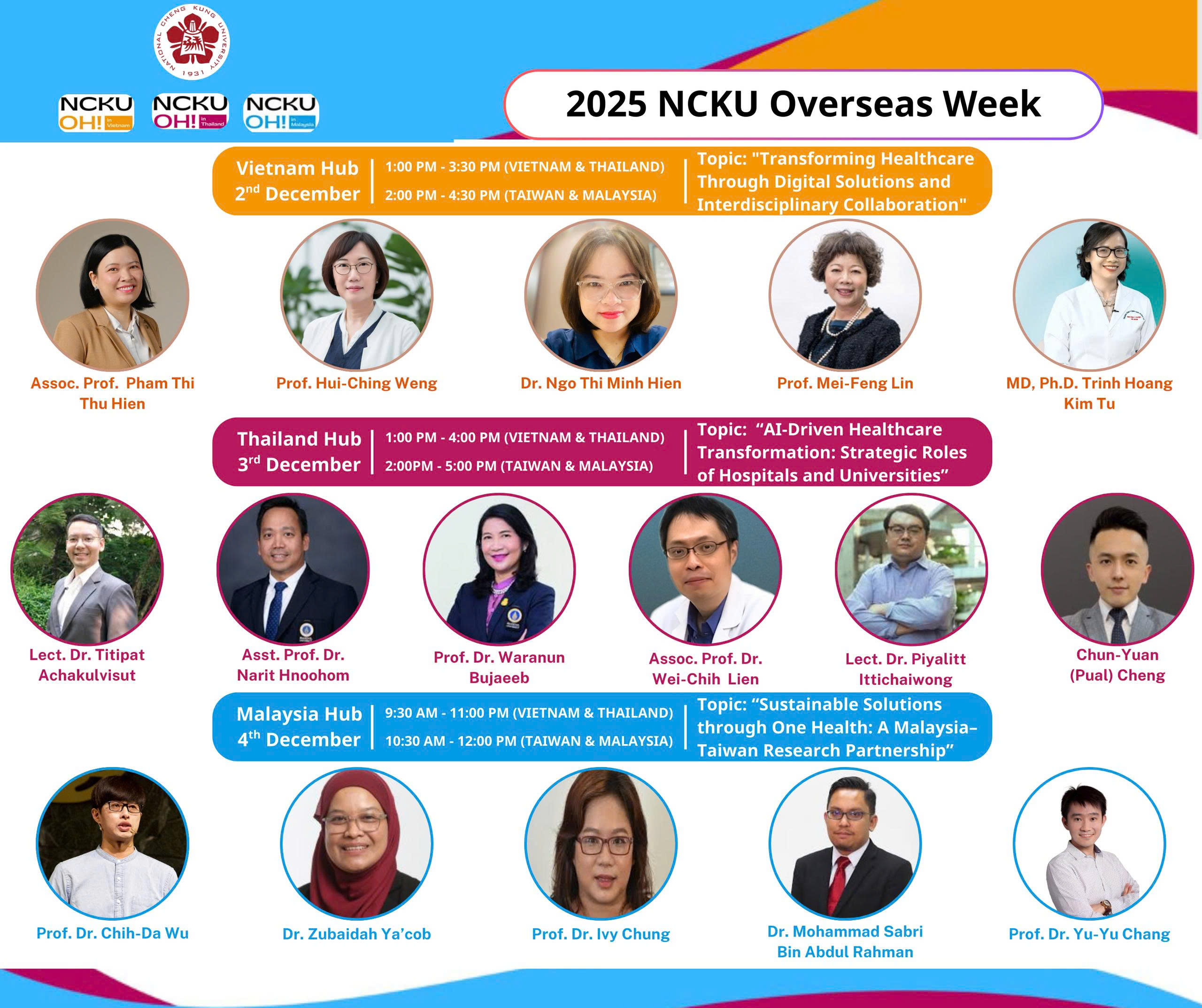   NCKU Overseas Week 2025 – Speakers & Topics.